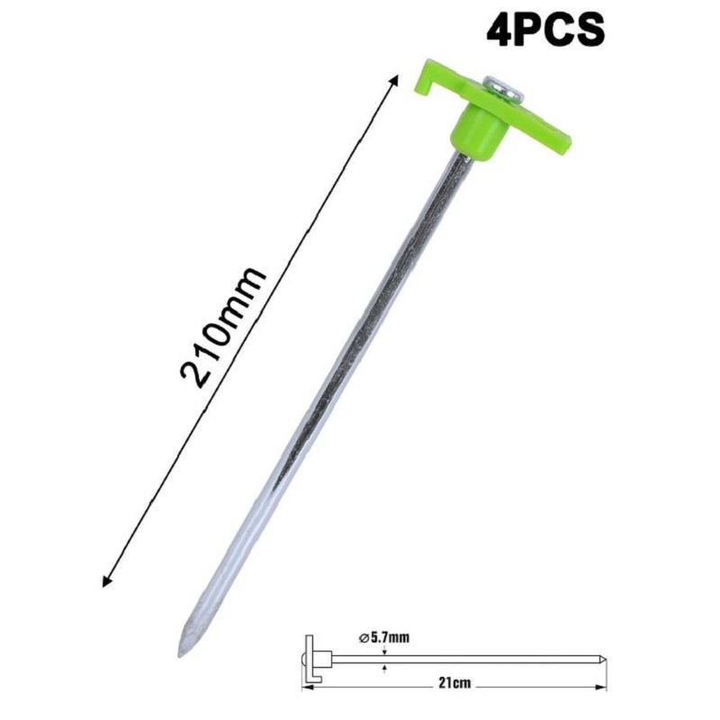 Estacas com Gancho P/Tendas 101713 - 4 Pçs