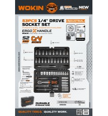 WOKIN - Cj. Chaves Caixa/Bits Pro 1/4" 53 Pçs - 155153