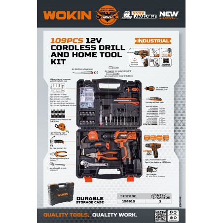 WOKIN - Cj. Ferramentas Div. PRO 109 Pçs - 156910