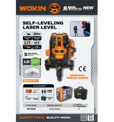 WOKIN - Nivel Laser PRO 5 Linhas VERDE - 507605