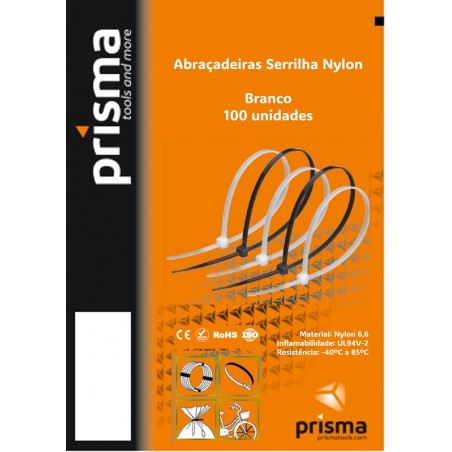 PRISMA - Abraç. Serrilha Nylon 380 x 7.6mm Br - 40018