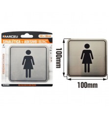 Sinal INOX - WC Mulher (166934) 10 x 10 cm