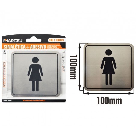 Sinal INOX - WC Mulher (166934) 10 x 10 cm