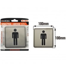 Sinal INOX - WC Homem (166941) 10 x 10 cm